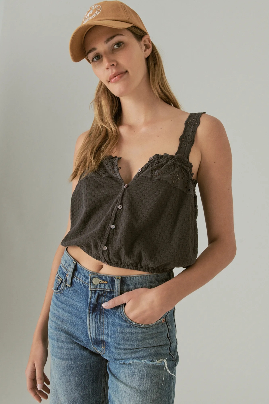 EYELET BUTTON FRONT TANK, image 2
