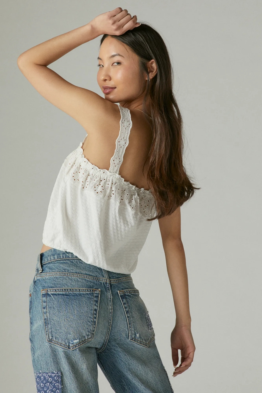 EYELET BUTTON FRONT TANK, image 2