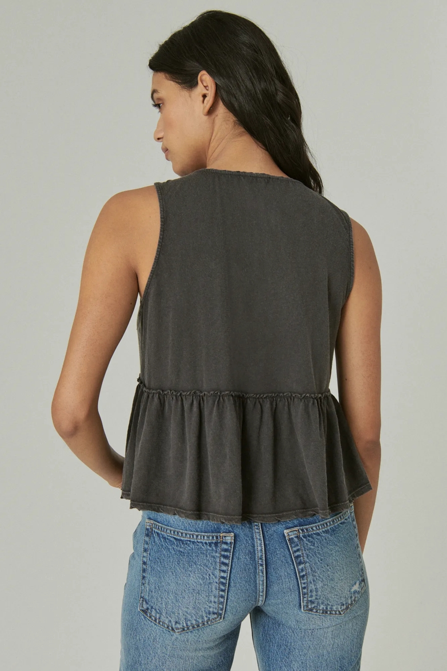 BABYDOLL HENLEY TANK, image 4