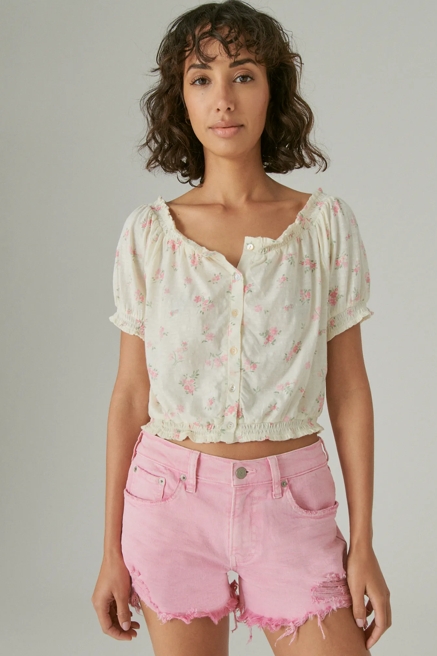 FEMININE BUBBLE HEM WITH BUTTONS, image 1