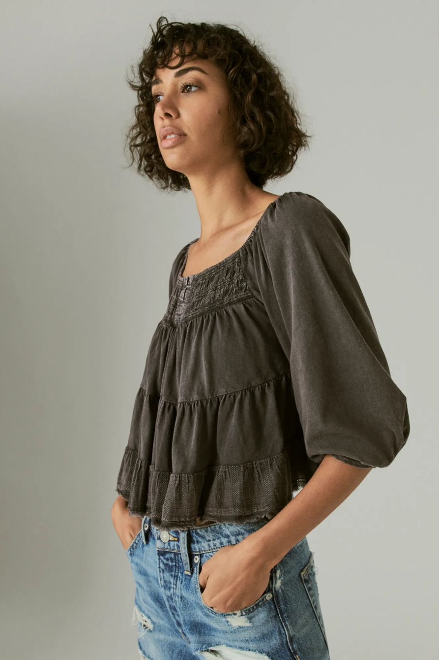 TEXTURED LONG SLEEVE TOP, image 3