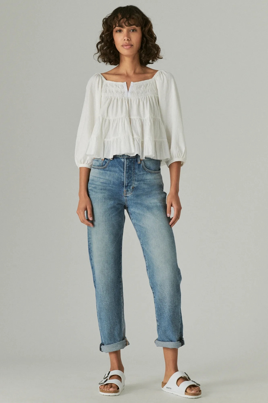 TEXTURED LONG SLEEVE TOP | Lucky Brand