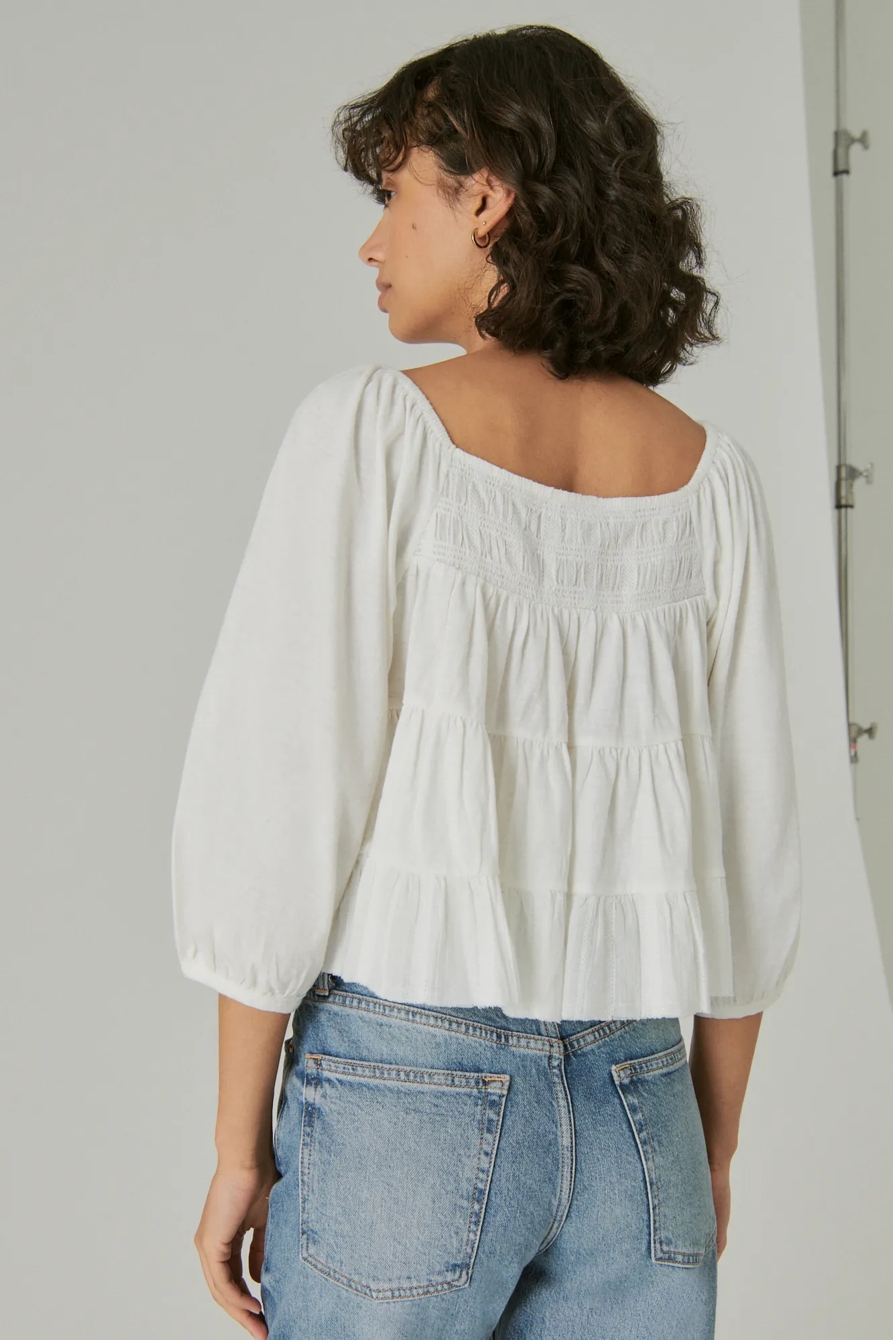 TEXTURED LONG SLEEVE TOP, image 4