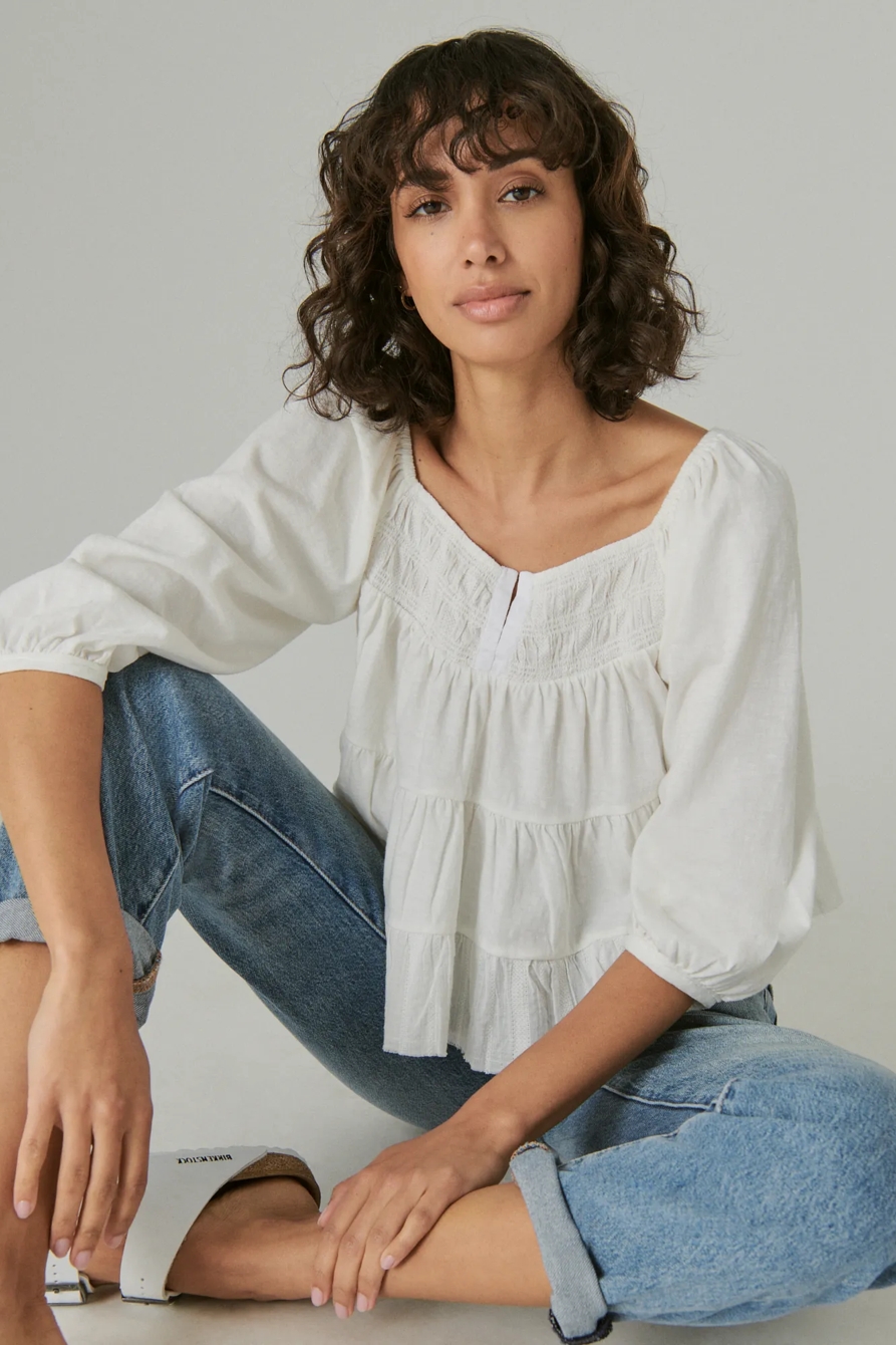 TEXTURED LONG SLEEVE TOP | Lucky Brand