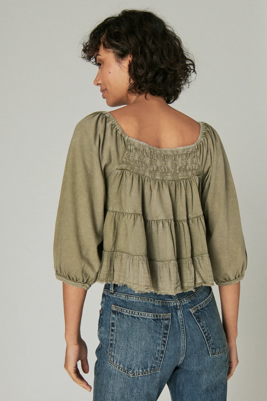 TEXTURED LONG SLEEVE TOP, image 4