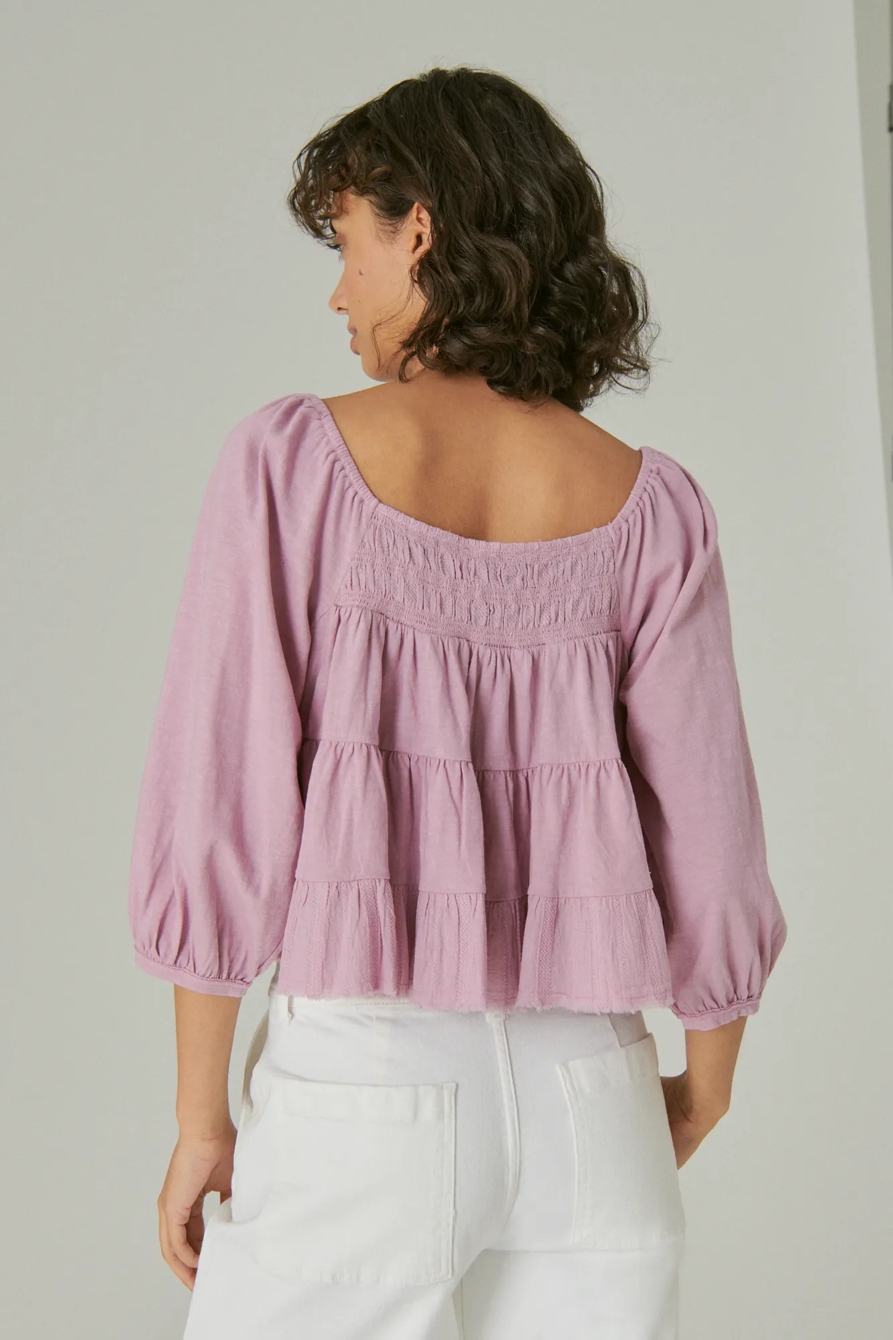 TEXTURED LONG SLEEVE TOP, image 4