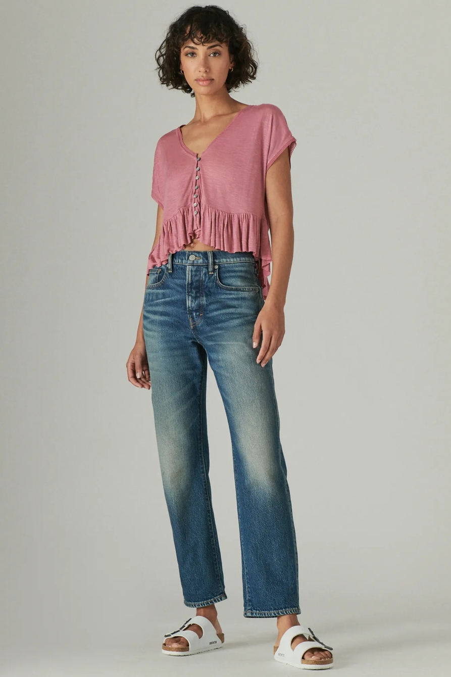 PRINTED PEPLUM TOP, image 2