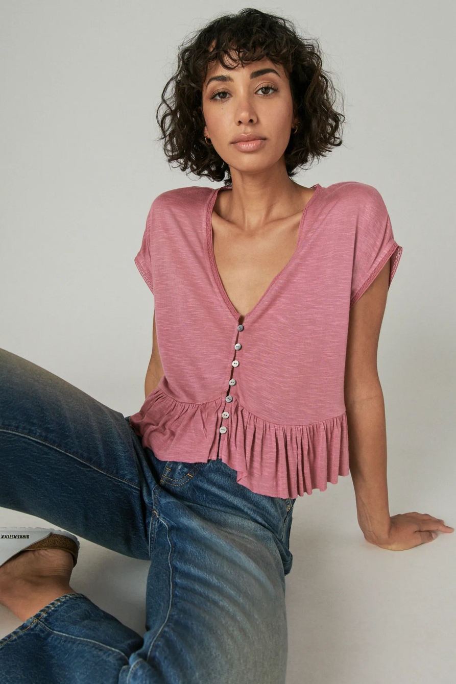 PRINTED PEPLUM TOP, image 6
