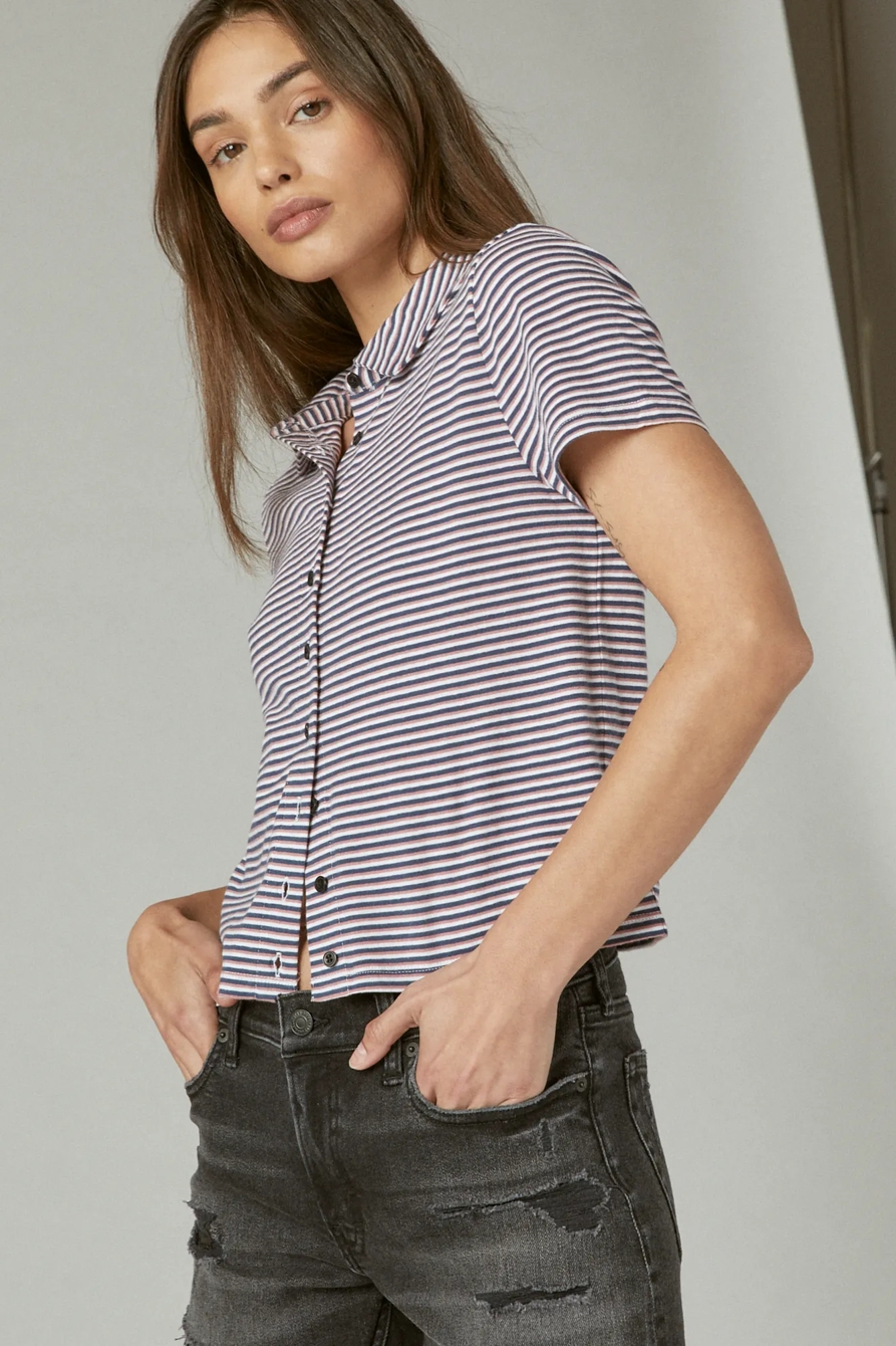 KNIT COLLARED TOP, image 3