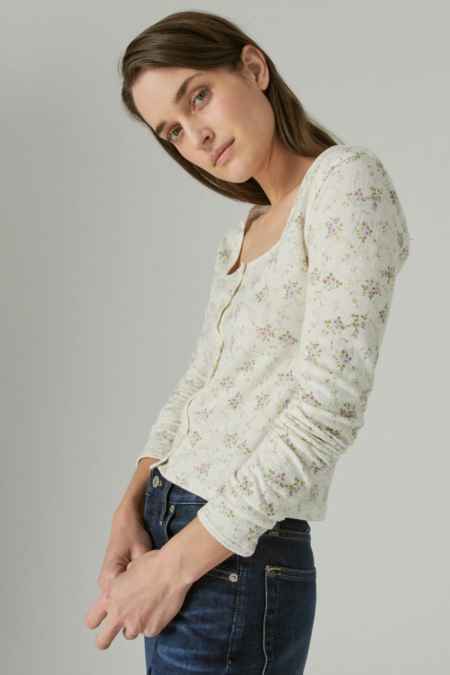 POINTELLE CARDIGAN TOP, image 3