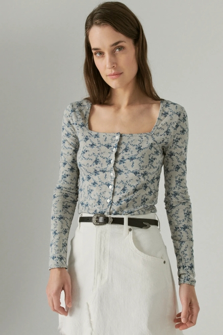 POINTELLE CARDIGAN TOP, image 1