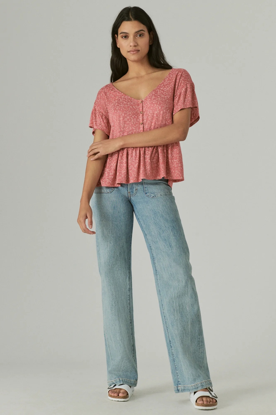 SHORT SLEEVE BUTTON TOP, image 2