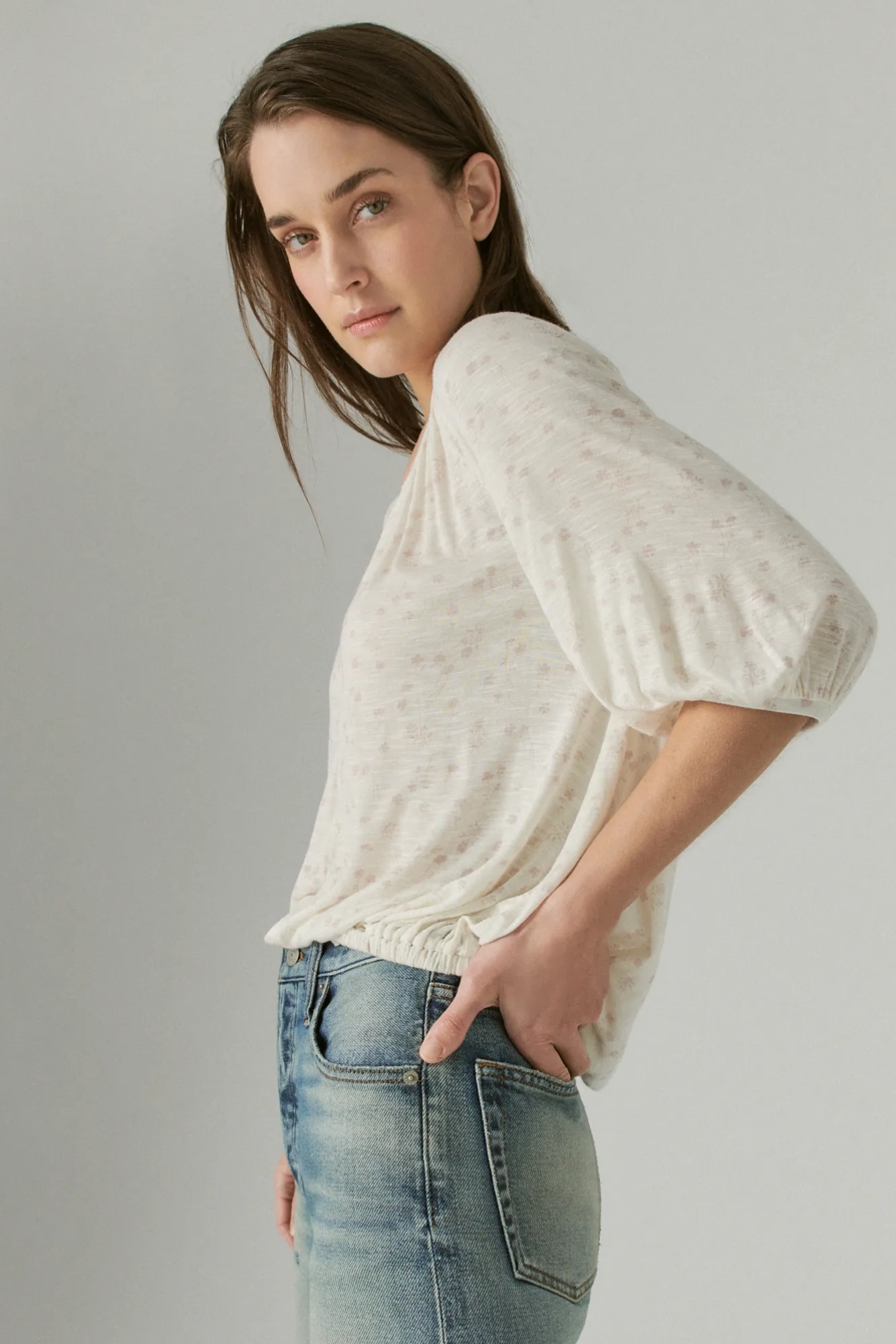 PRINTED PEASANT TOP, image 3