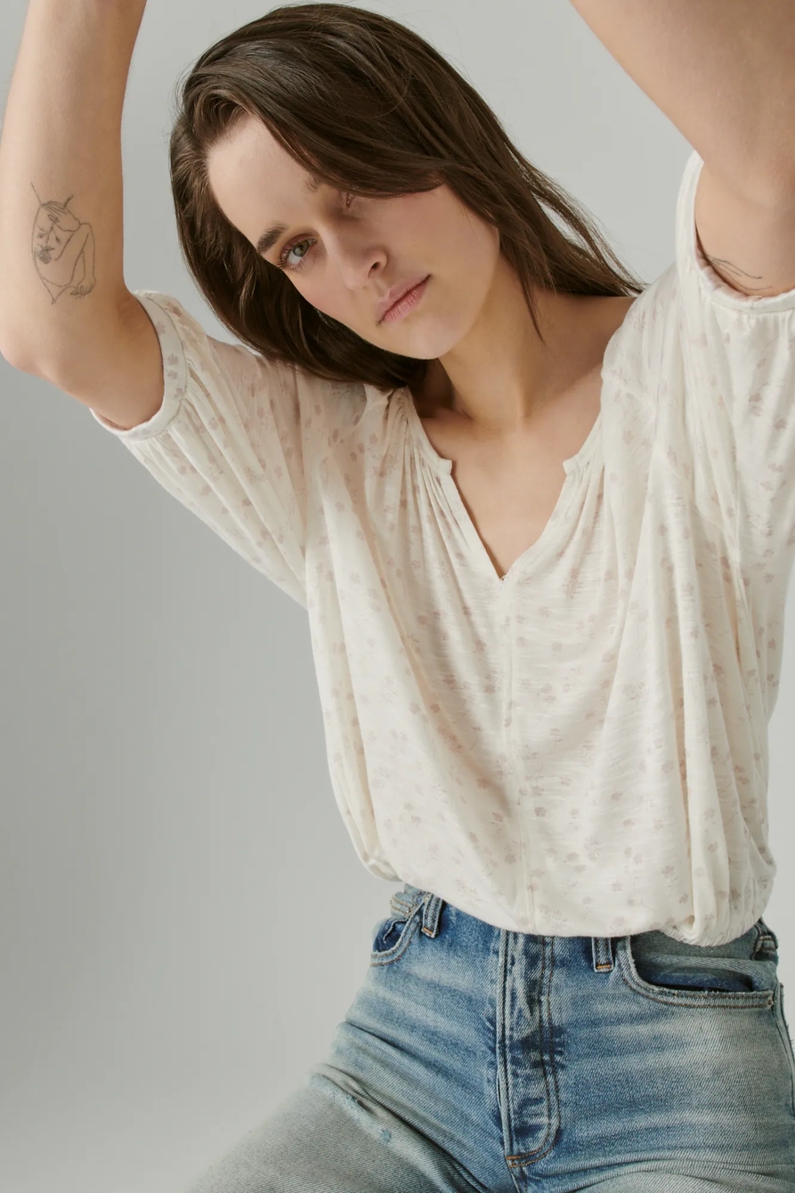 PRINTED PEASANT TOP, image 6