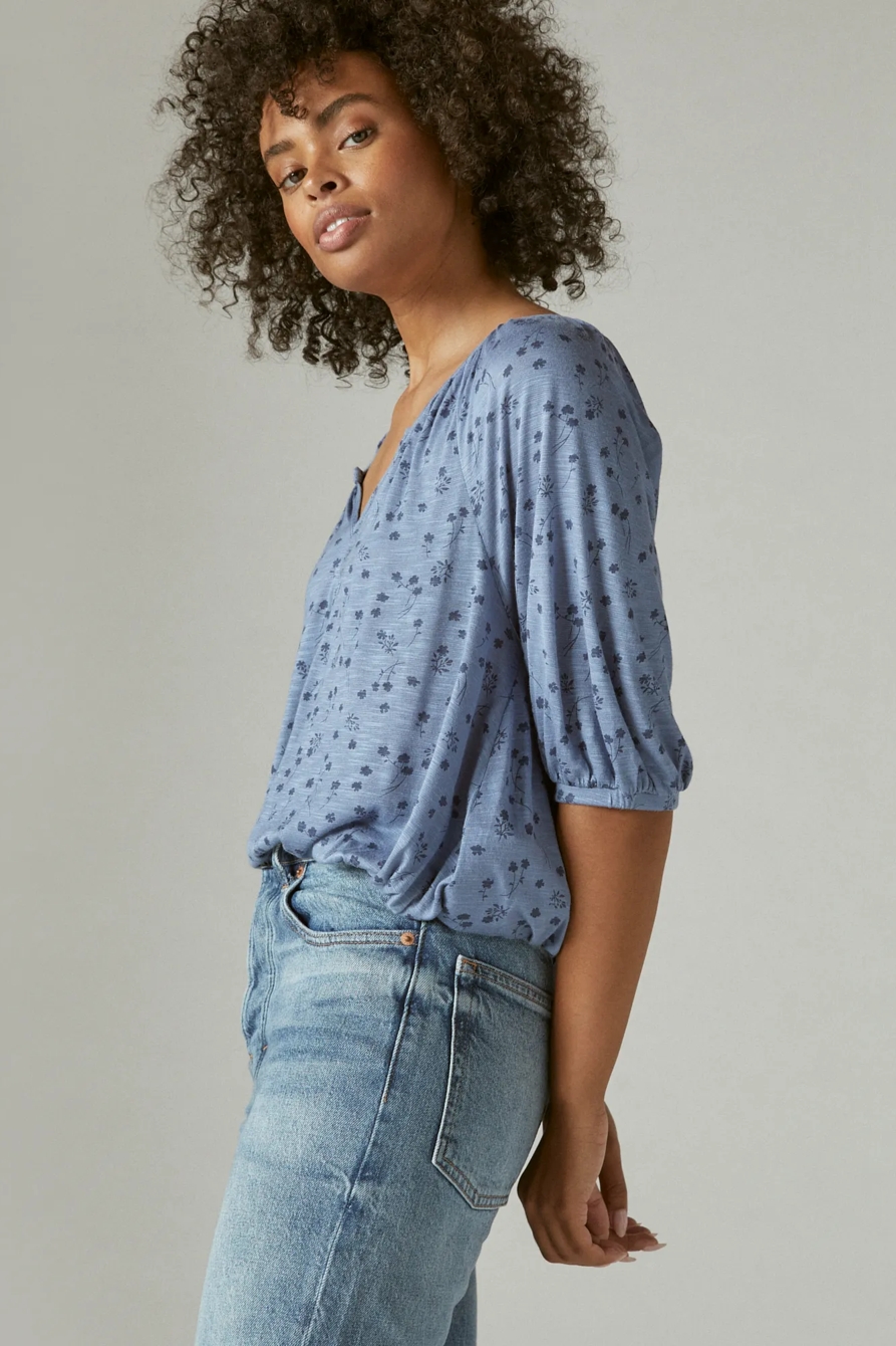 PRINTED PEASANT TOP, image 3