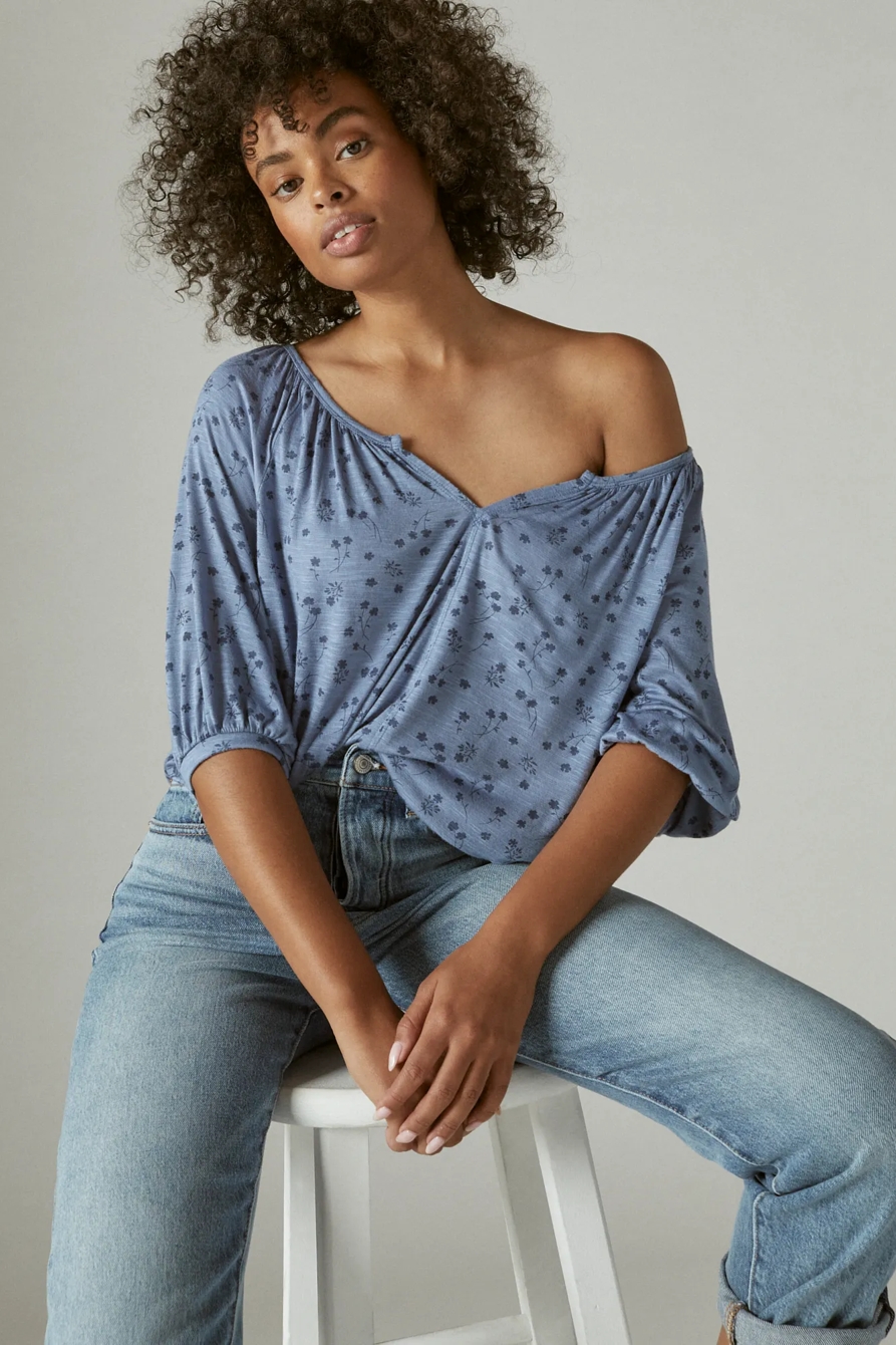 PRINTED PEASANT TOP, image 6