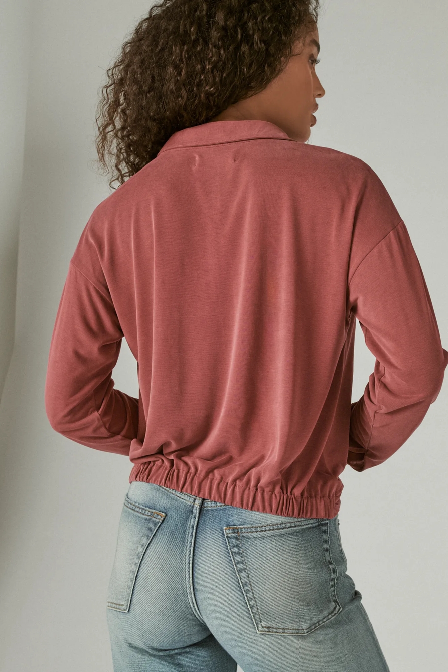 SANDWASH TWIST FRONT LONG SLEEVE BUTTON UP SHIRT, image 4