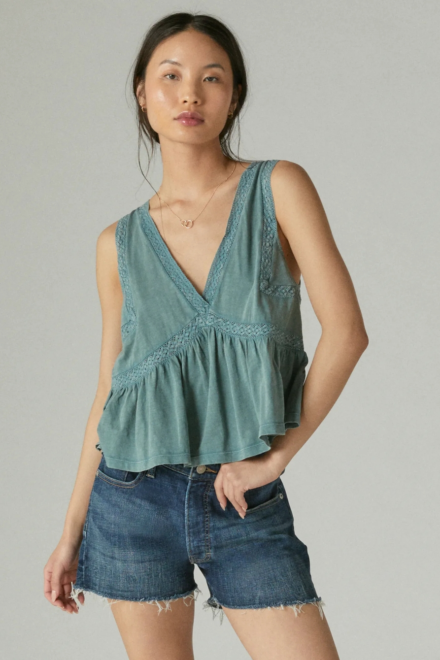 GEO LACE TRIM TANK, image 2