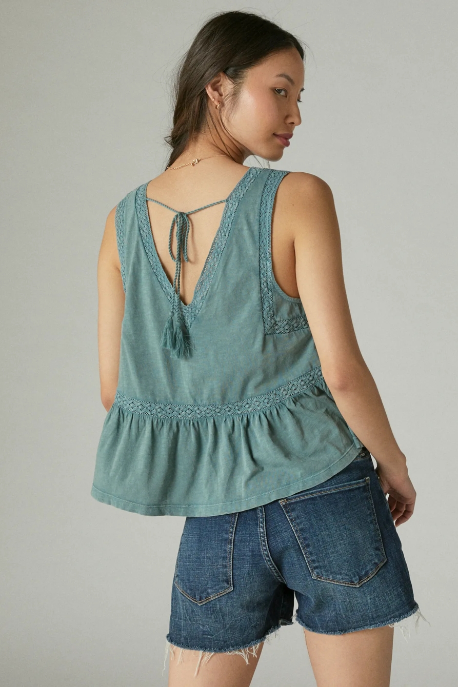 GEO LACE TRIM TANK, image 3