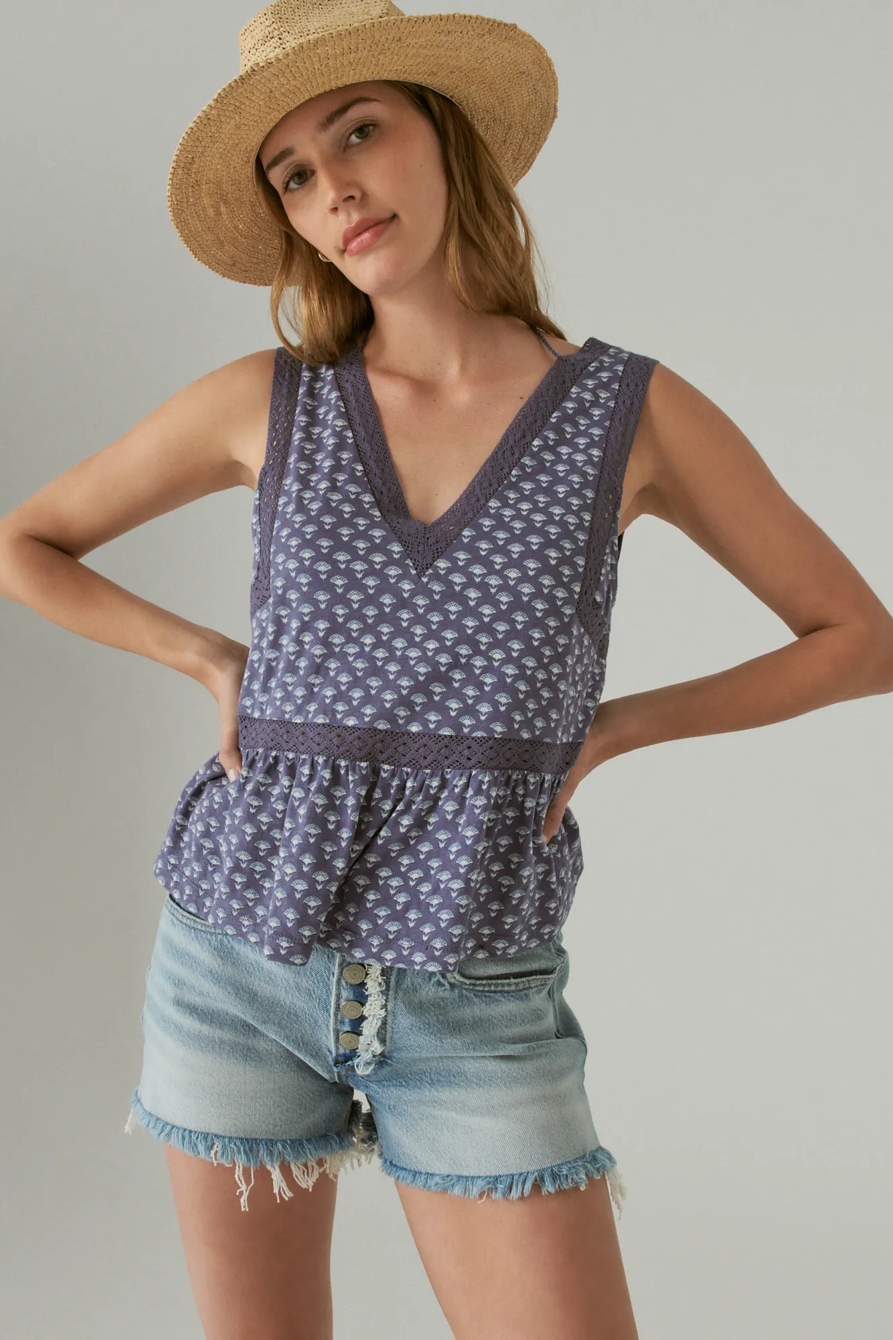 GEO LACE TRIM TANK, image 2