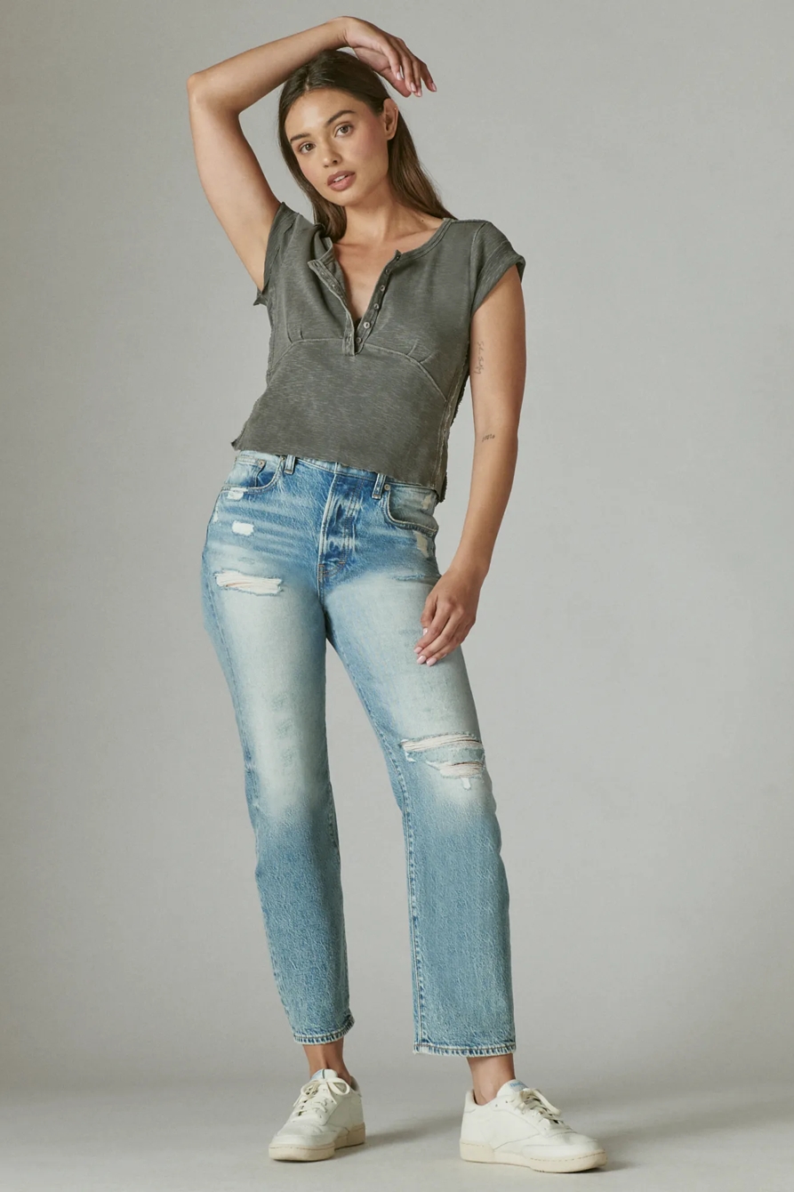 KNIT HENLEY TEE, image 2