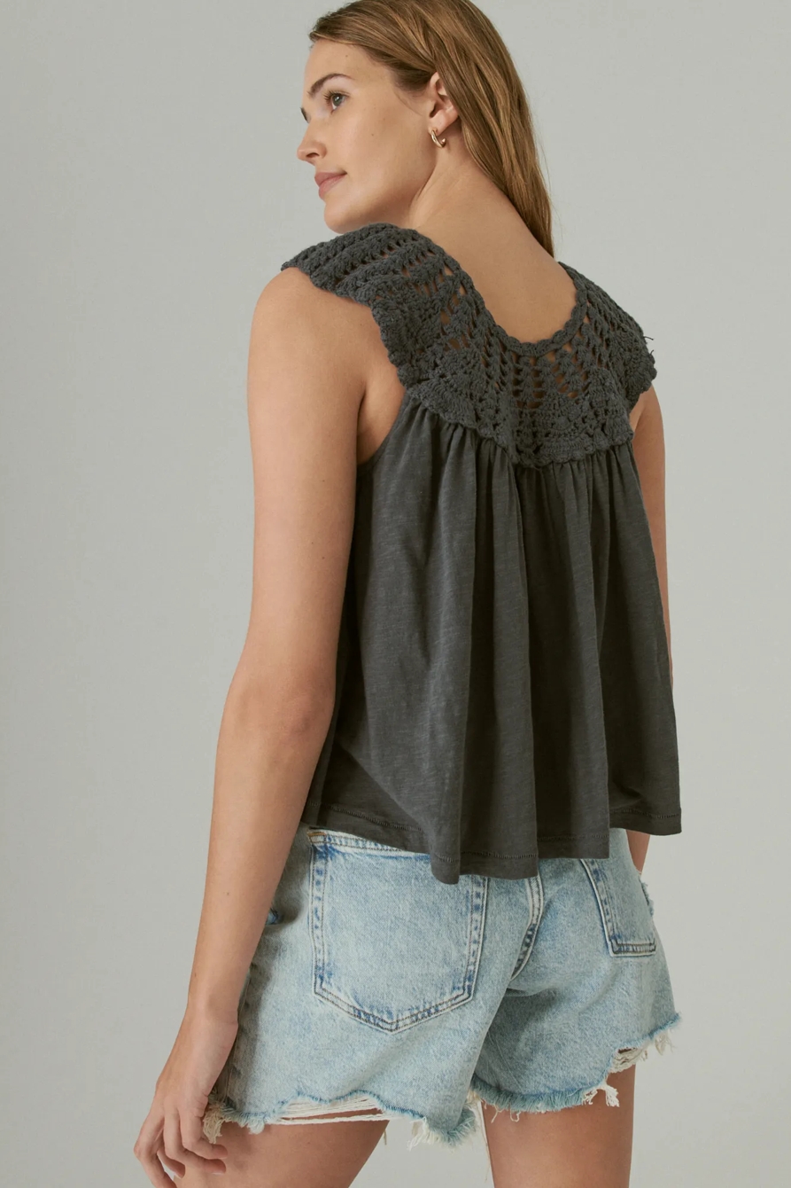 CROCHET YOKE TEE, image 3