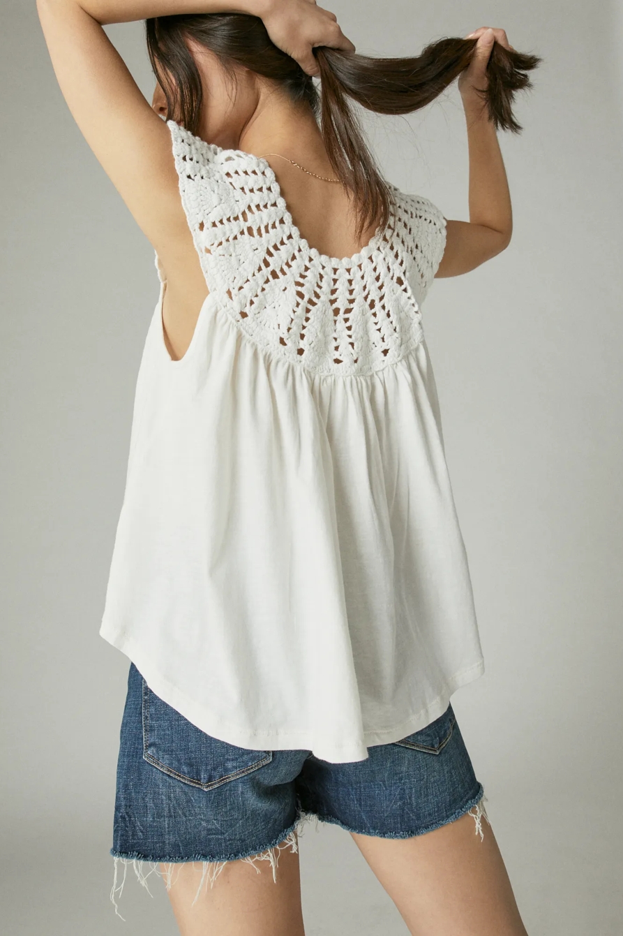CROCHET YOKE TEE, image 3