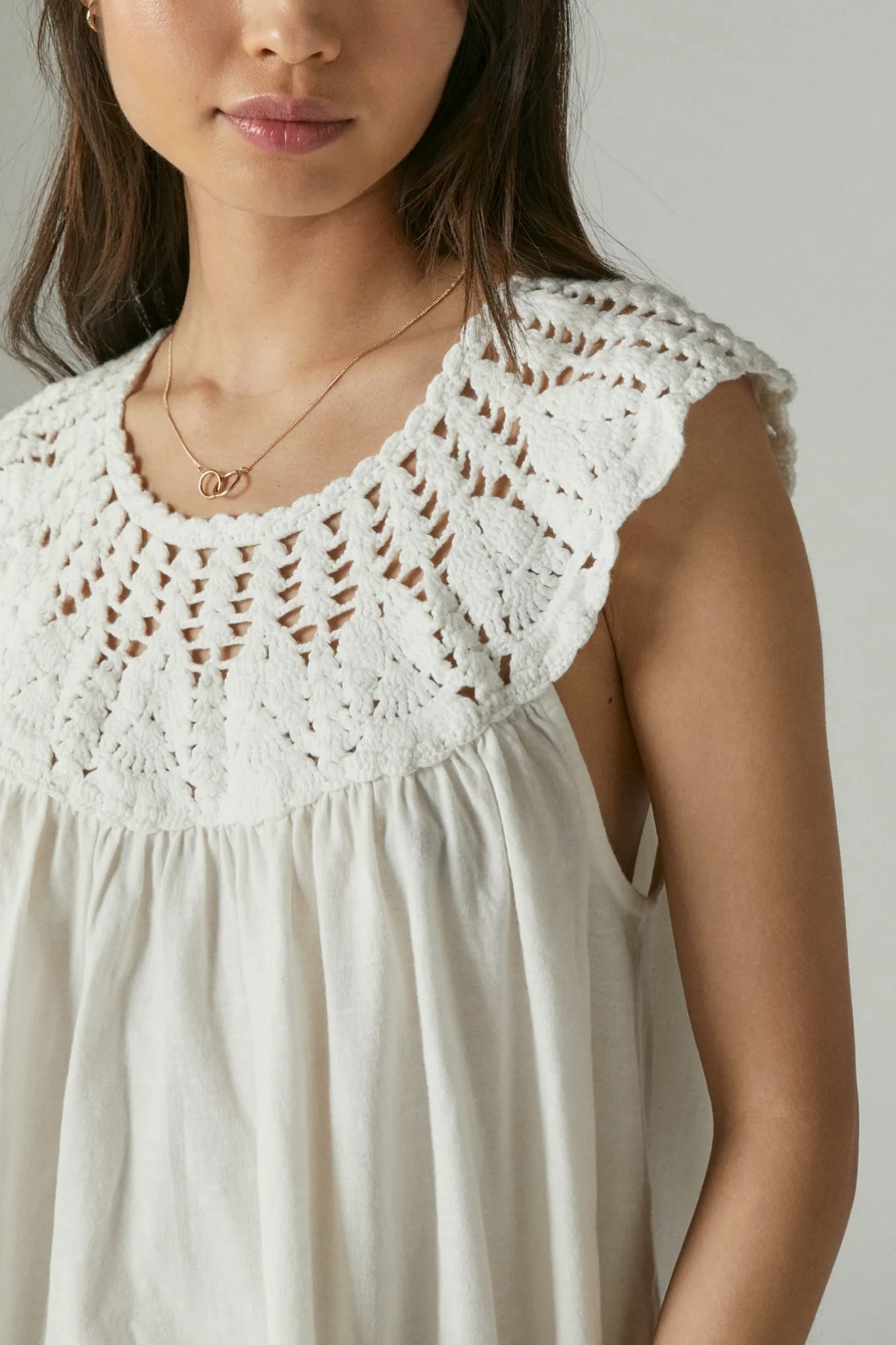 CROCHET YOKE TEE, image 4