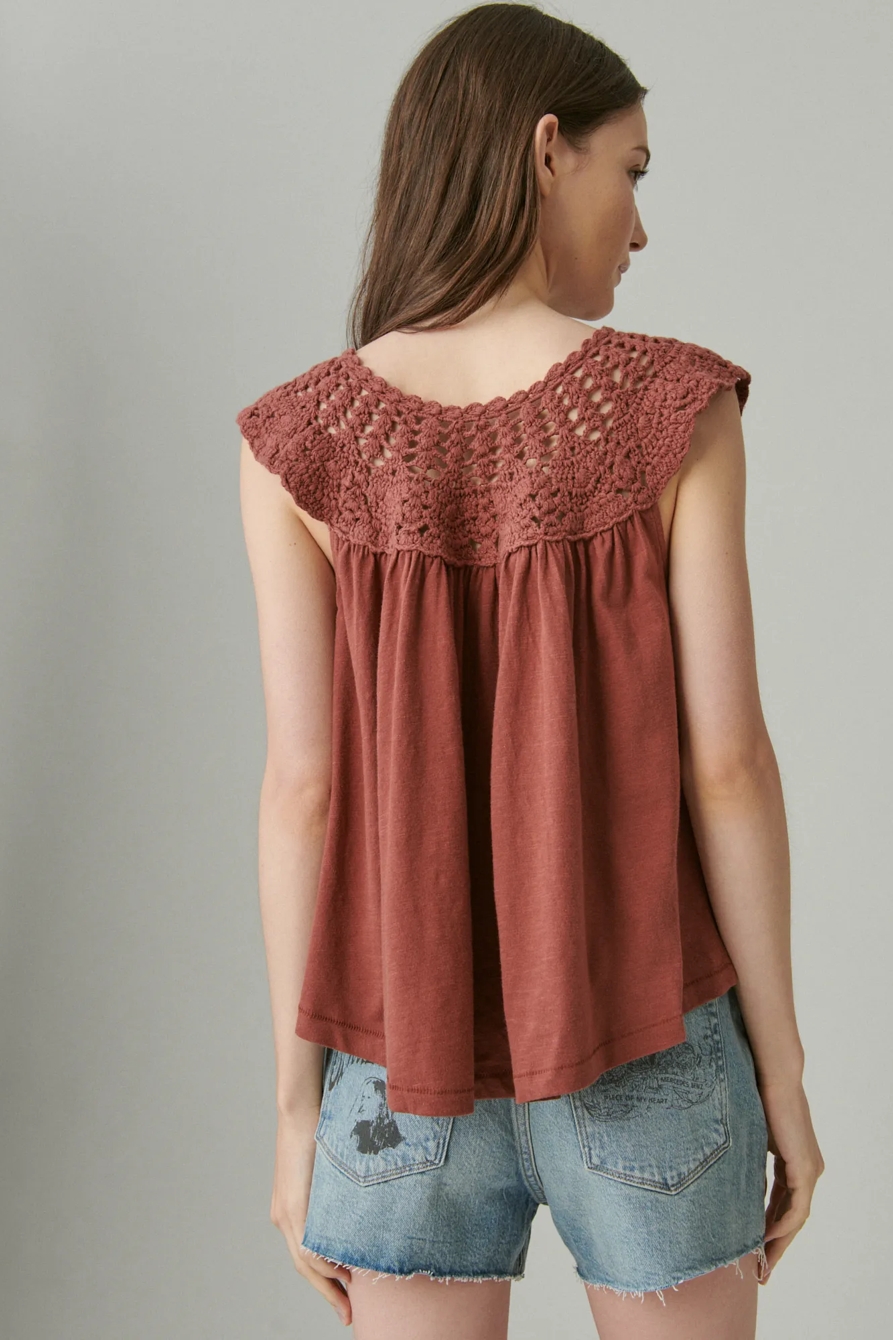 CROCHET YOKE TEE, image 2