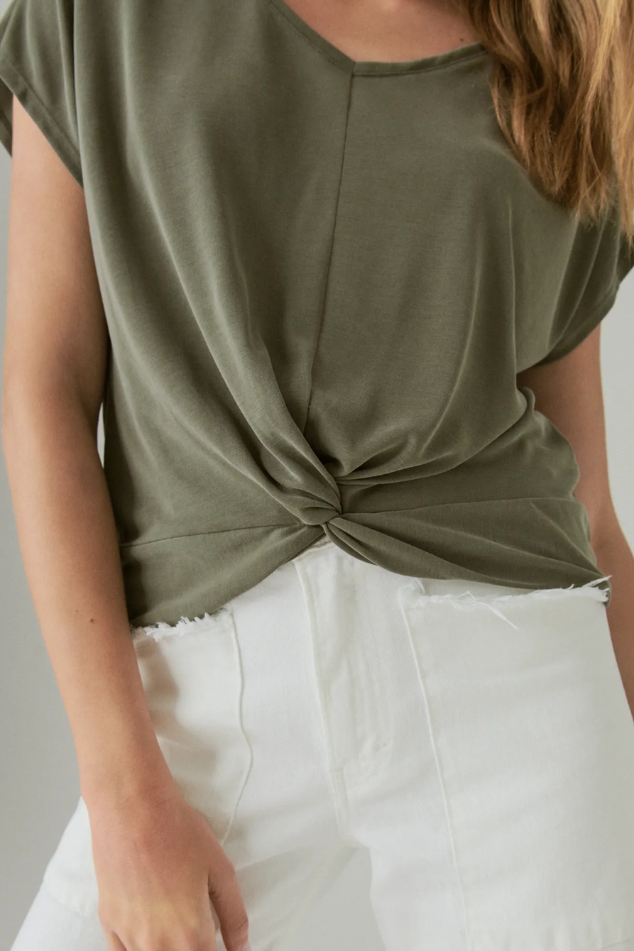 SANDWASH TWIST FRONT TEE, image 4