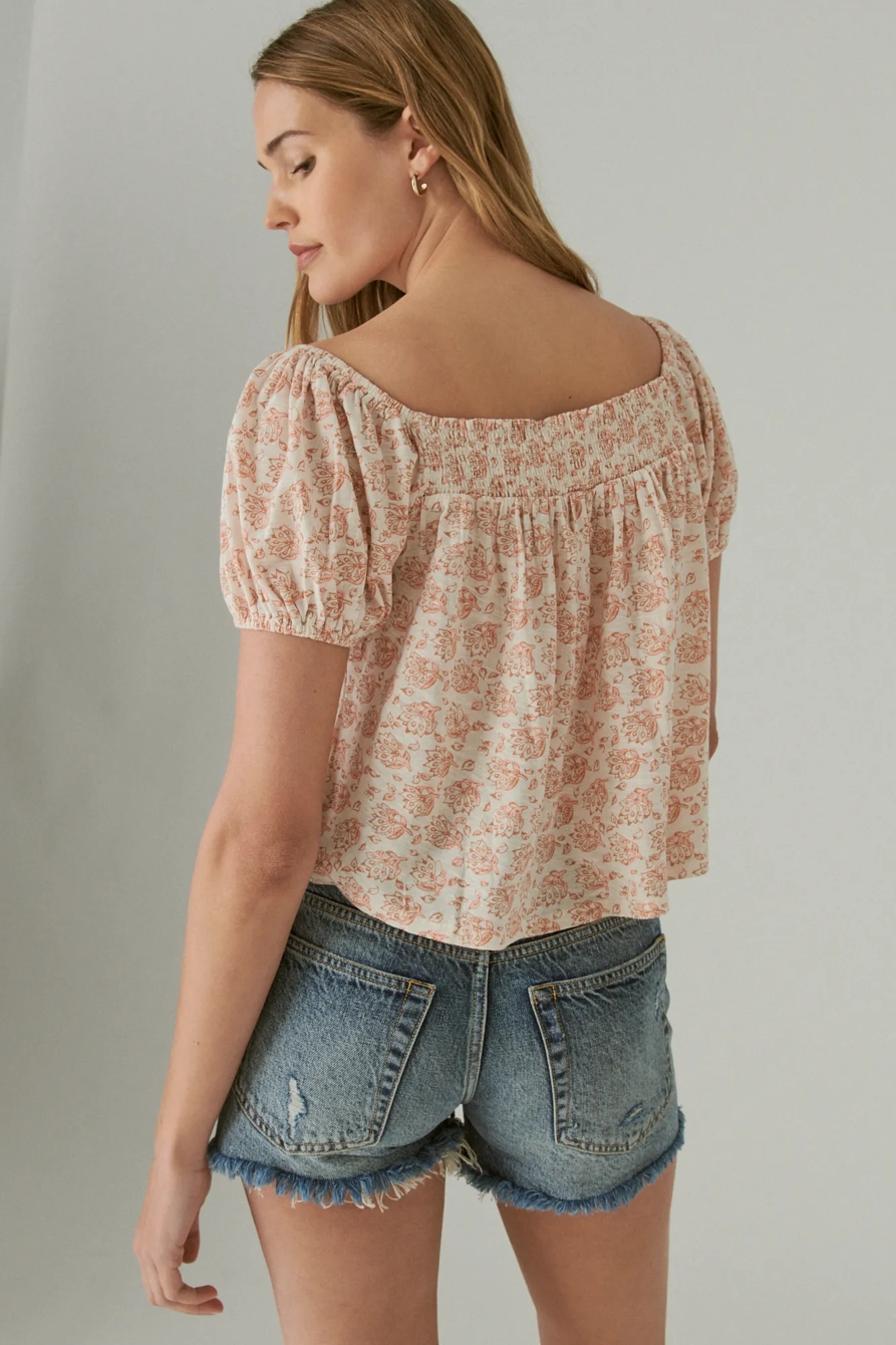 SQUARE NECK PRINTED TOP, image 3