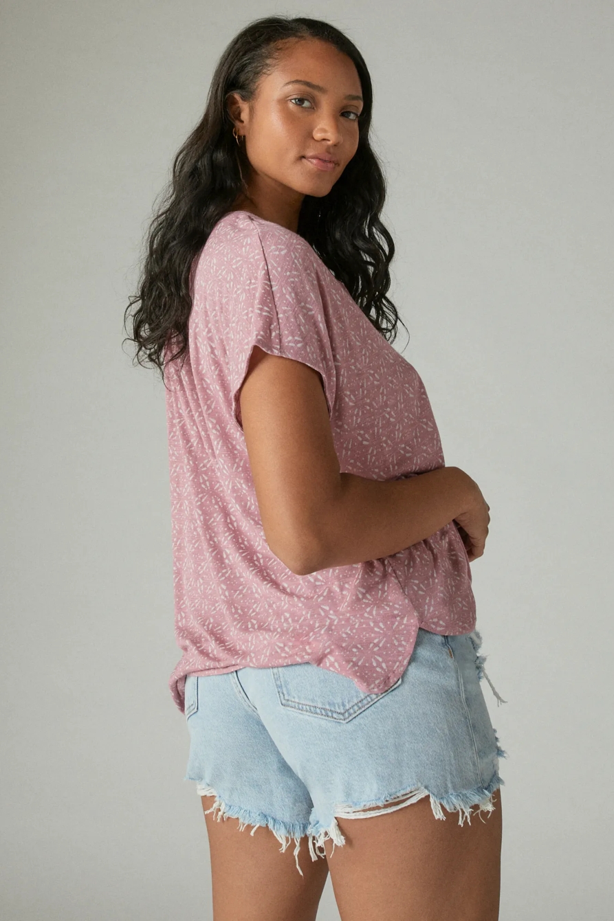 SHORT SLEEVE PRINTED SLIT FRONT TEE, image 3
