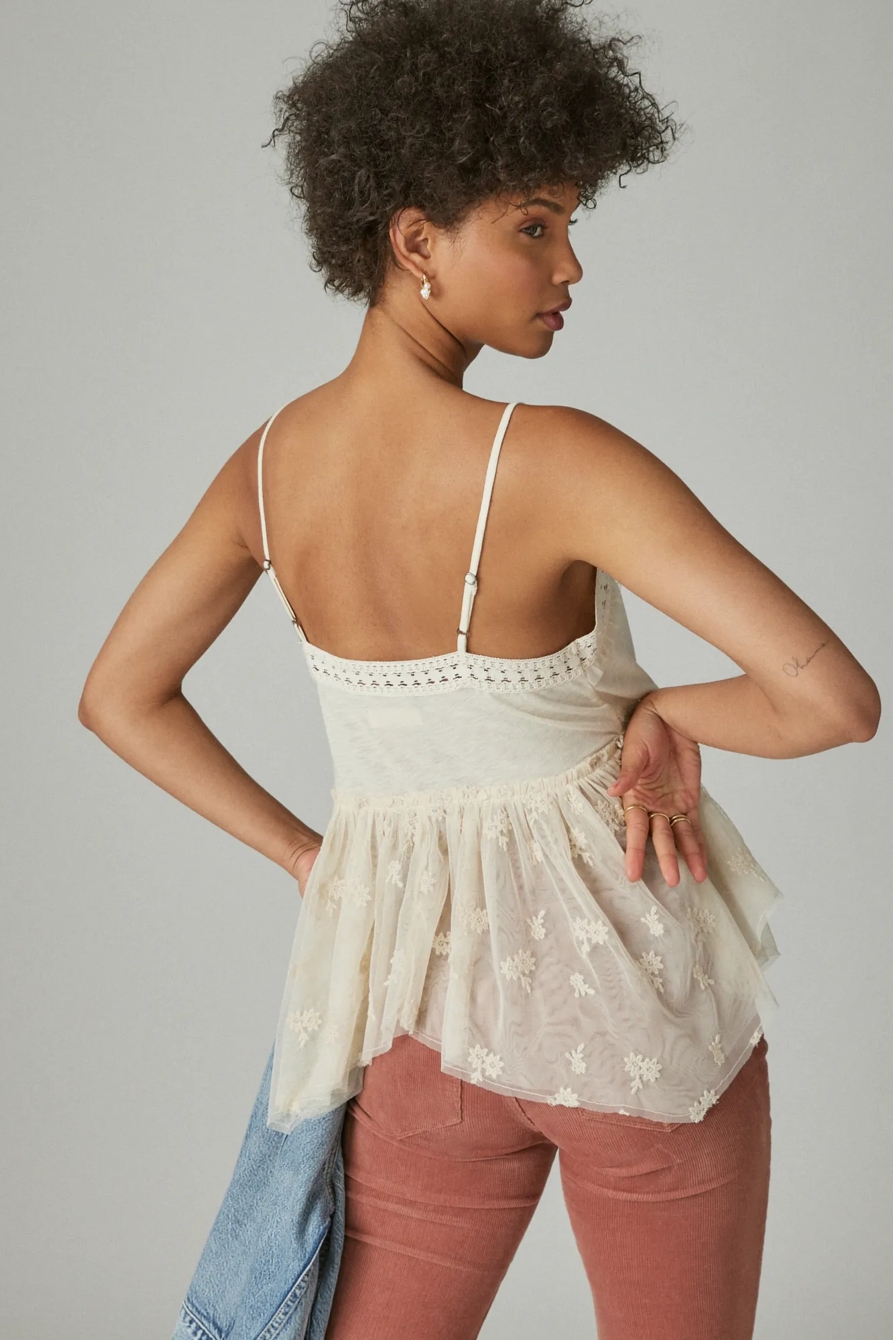 KNIT HANDKERCHIEF HEM CAMI, image 2