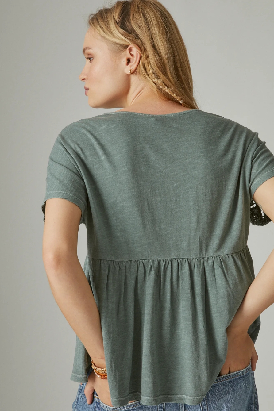 EYELET BABYDOLL TOP, image 3
