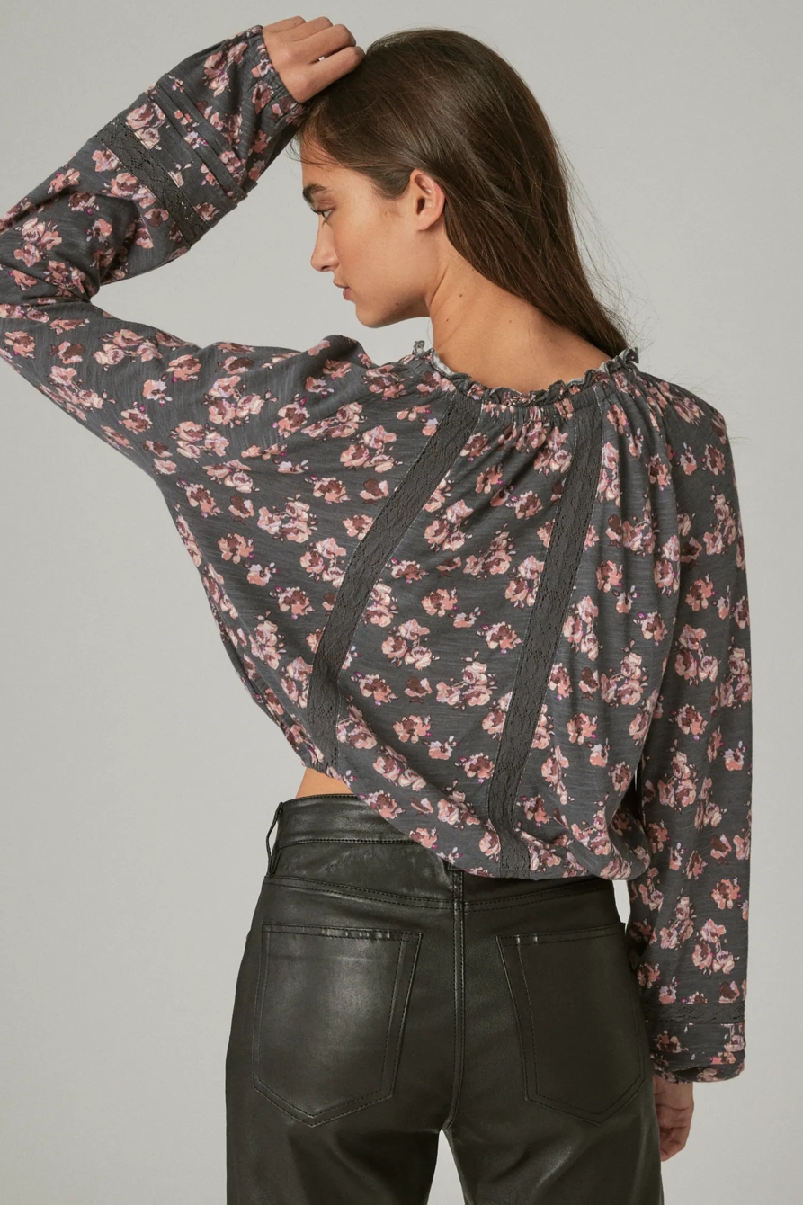 EMBROIDERED PEASANT LACE TRIM TOP, image 4