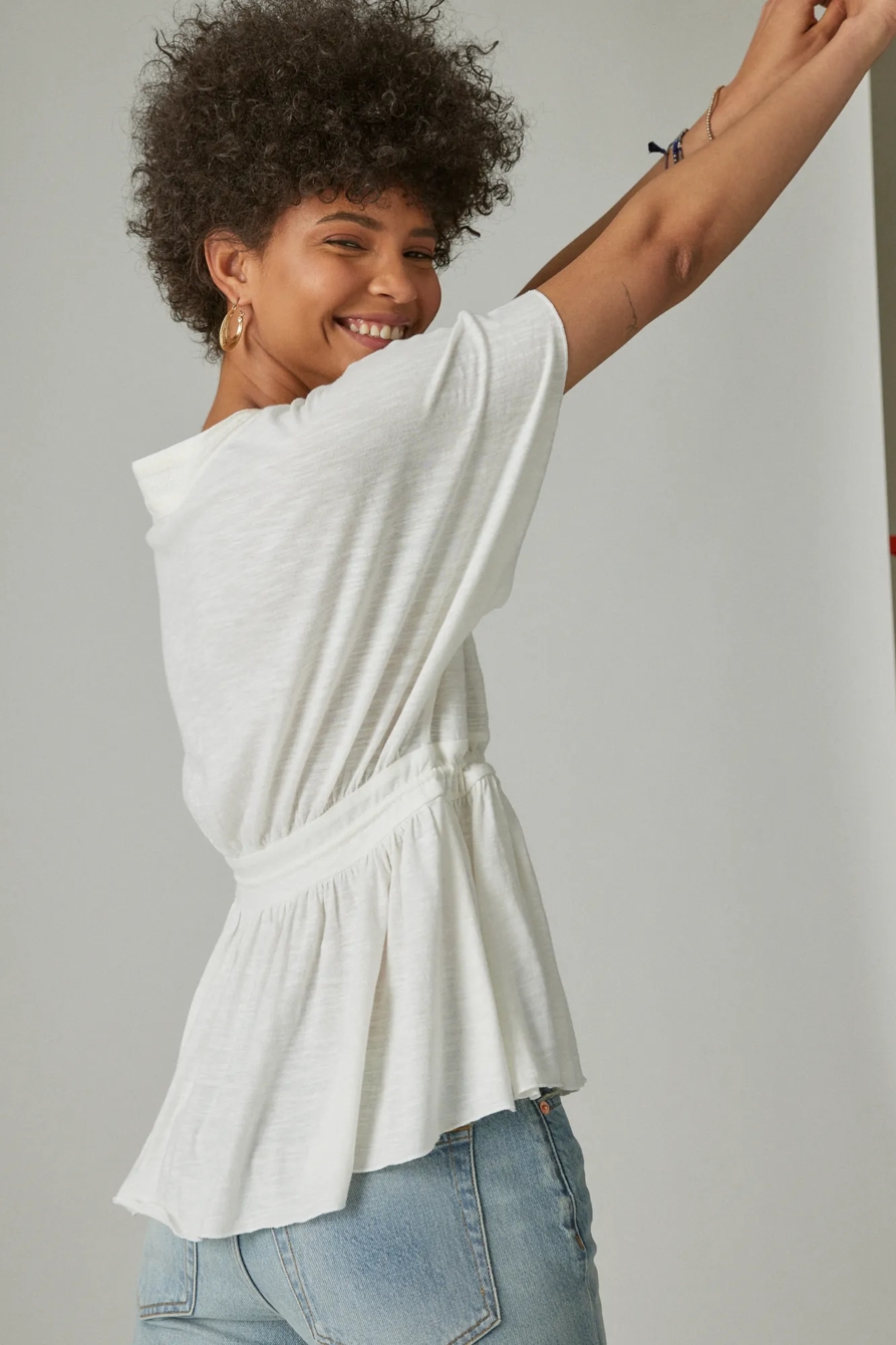 EMBROIDERED SQUARE NECK TOP, image 3