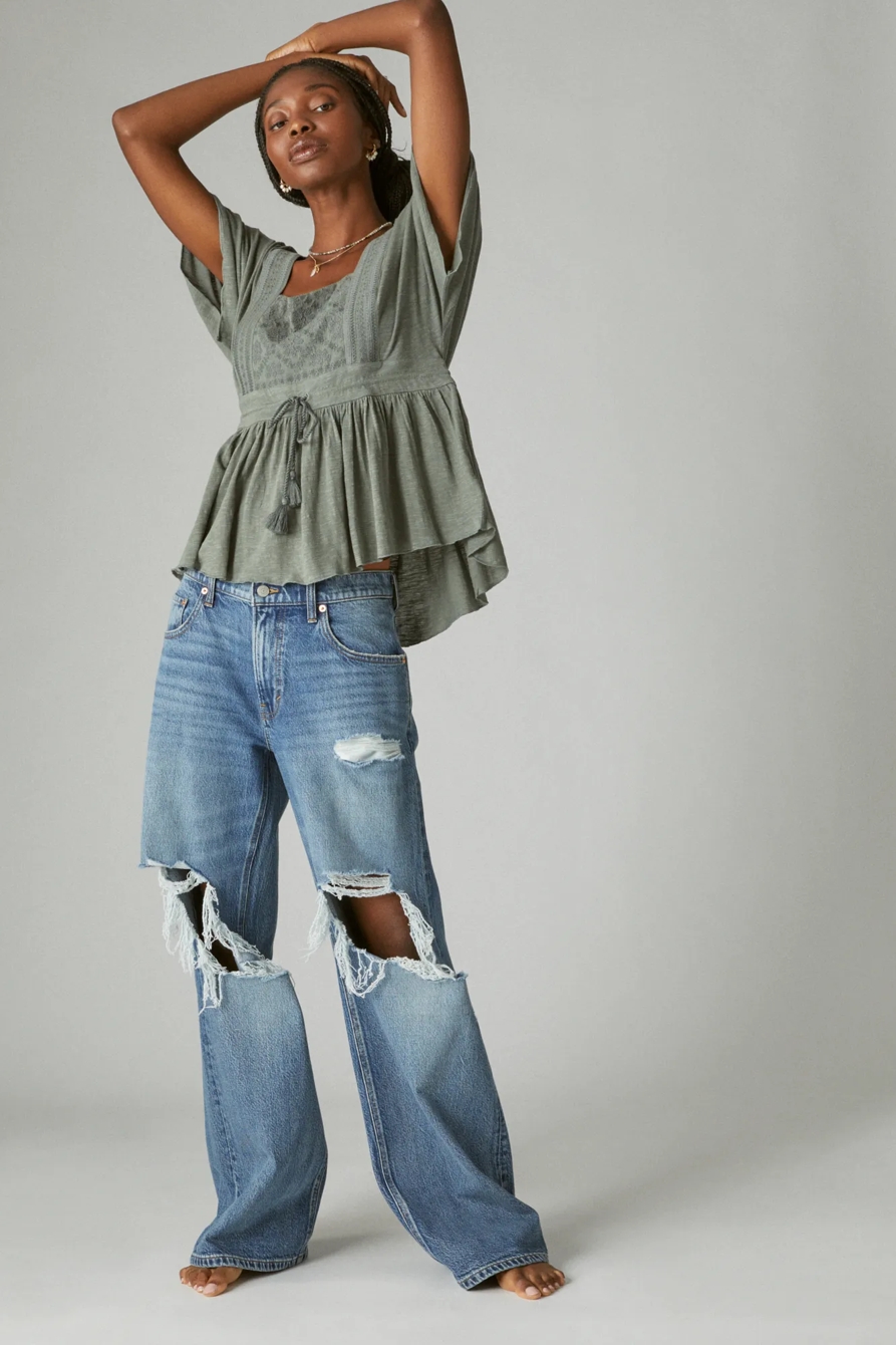 EMBROIDERED SQUARE NECK TOP, image 4