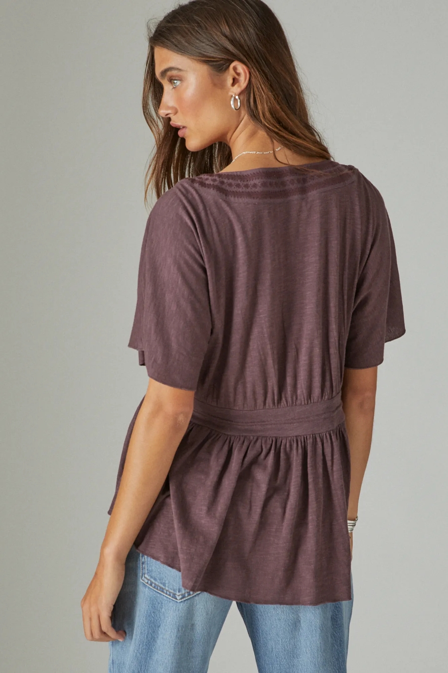 EMBROIDERED SQUARE NECK TOP, image 3