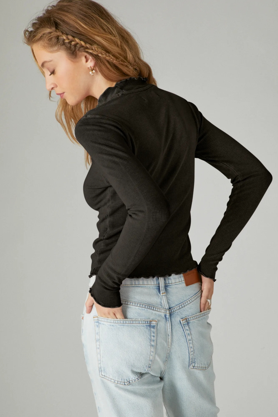 LAYERING MOCK NECK RIBBED TOP, image 2