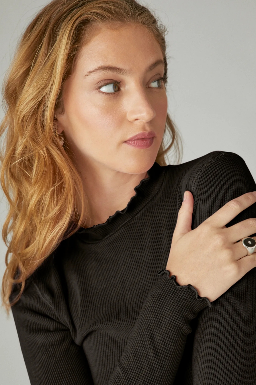 LAYERING MOCK NECK RIBBED TOP, image 3