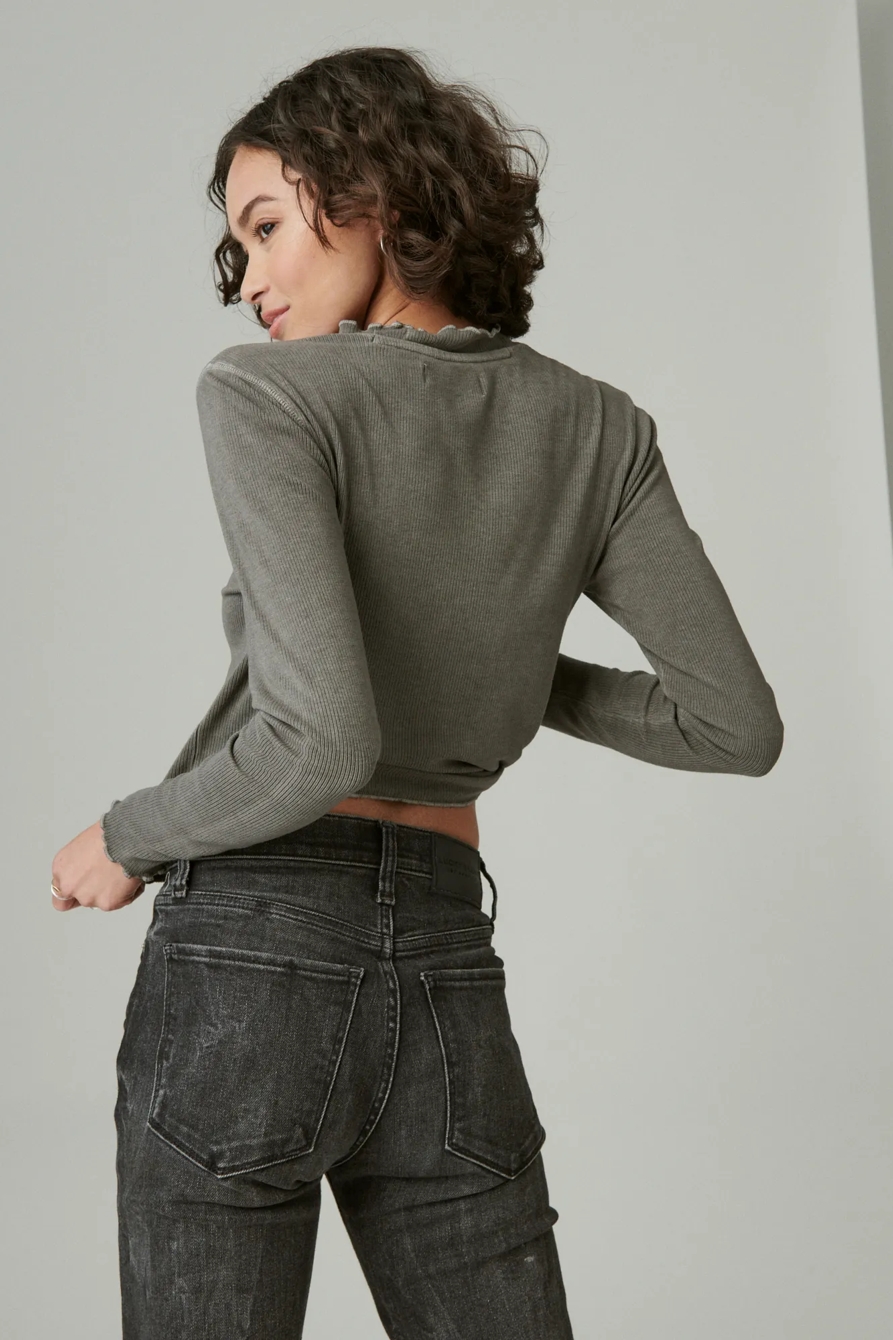LAYERING MOCK NECK RIBBED TOP, image 3