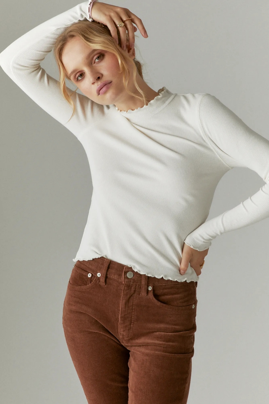 LAYERING MOCK NECK RIBBED TOP, image 2
