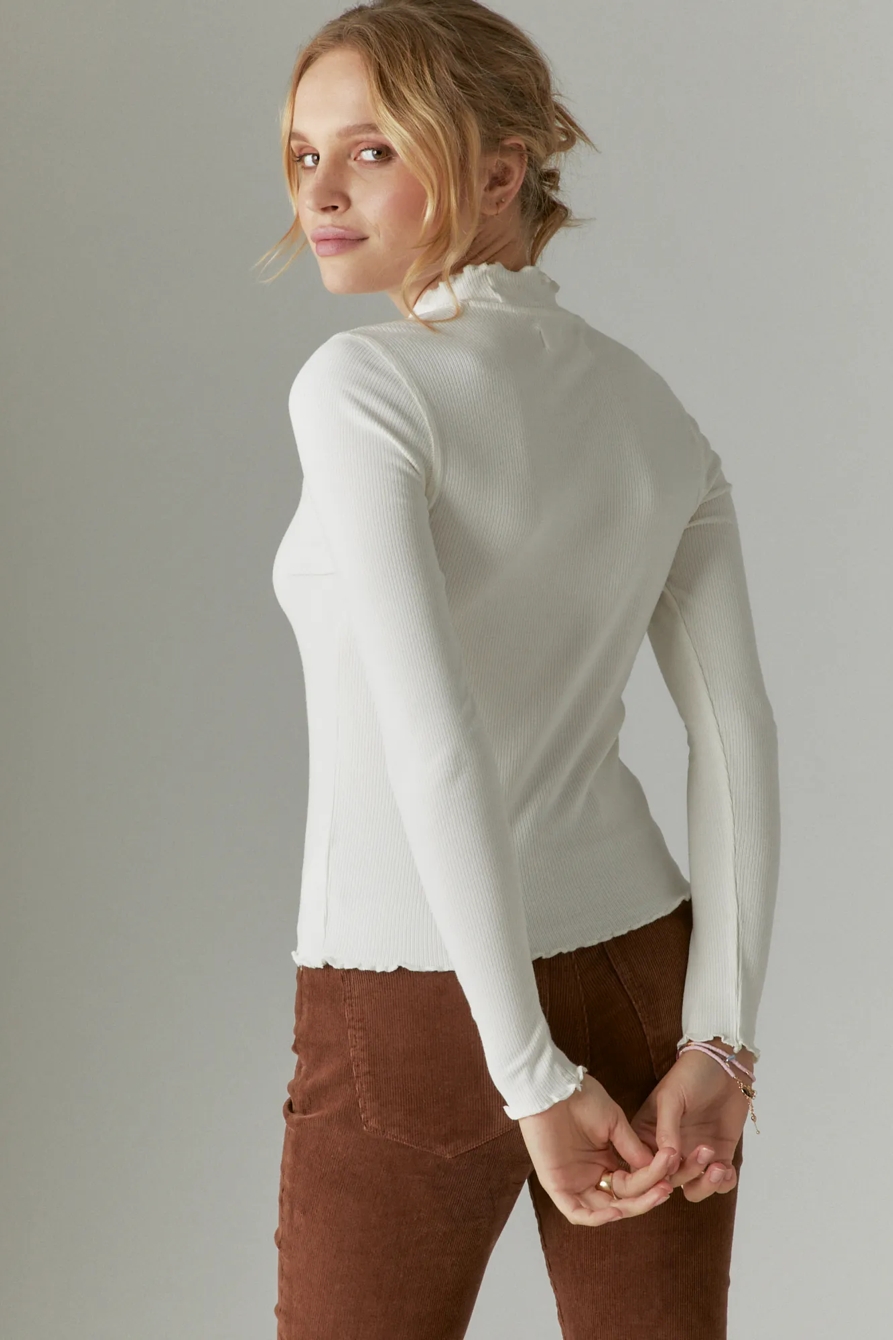 LAYERING MOCK NECK RIBBED TOP, image 3