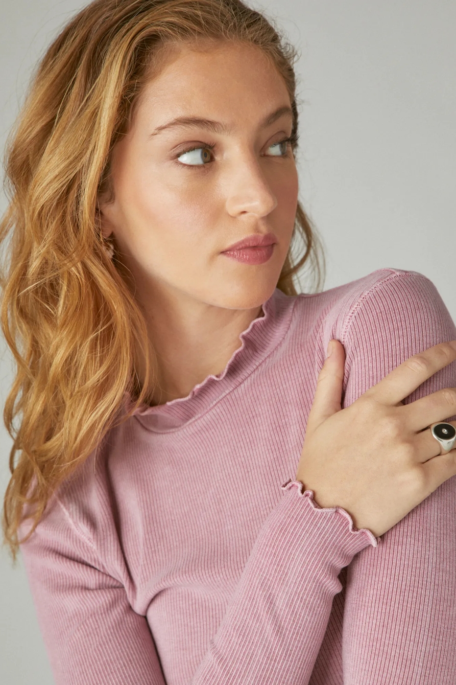 LAYERING MOCK NECK RIBBED TOP, image 4