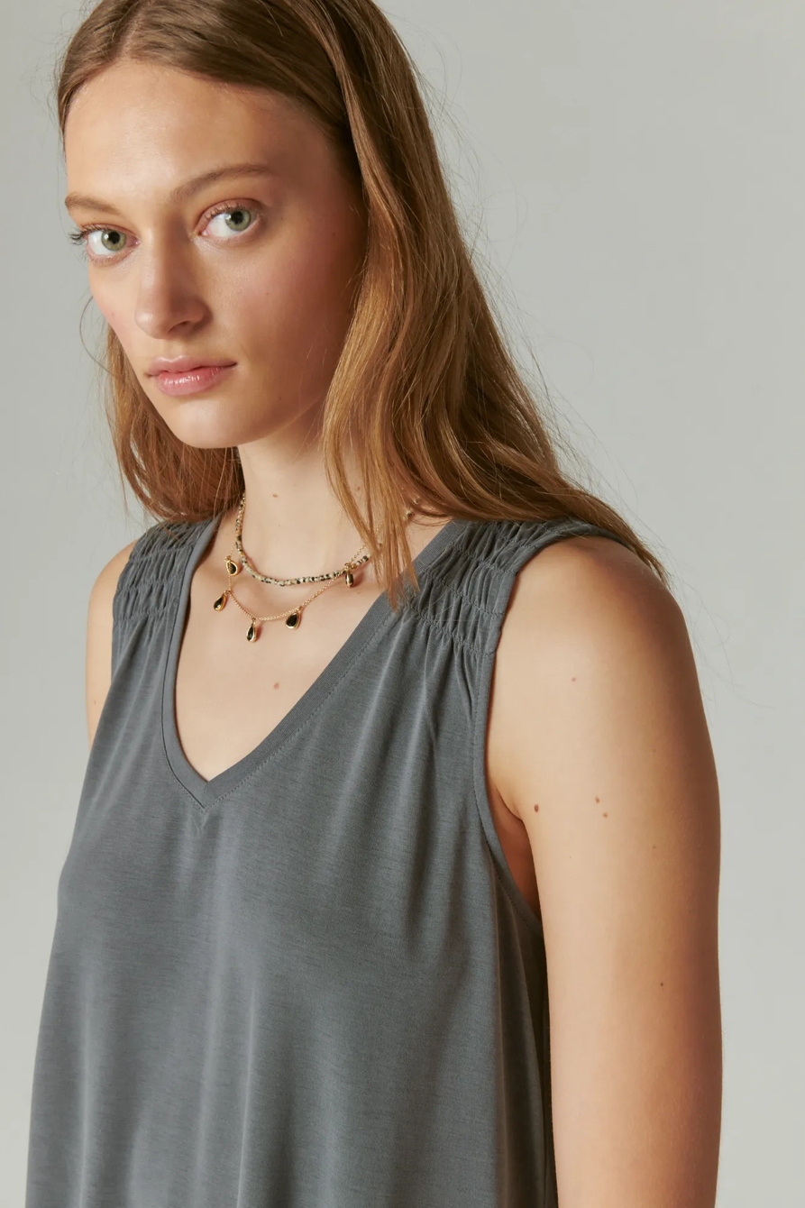 SANDWASH SMOCKED SHOULDER TANK, image 4