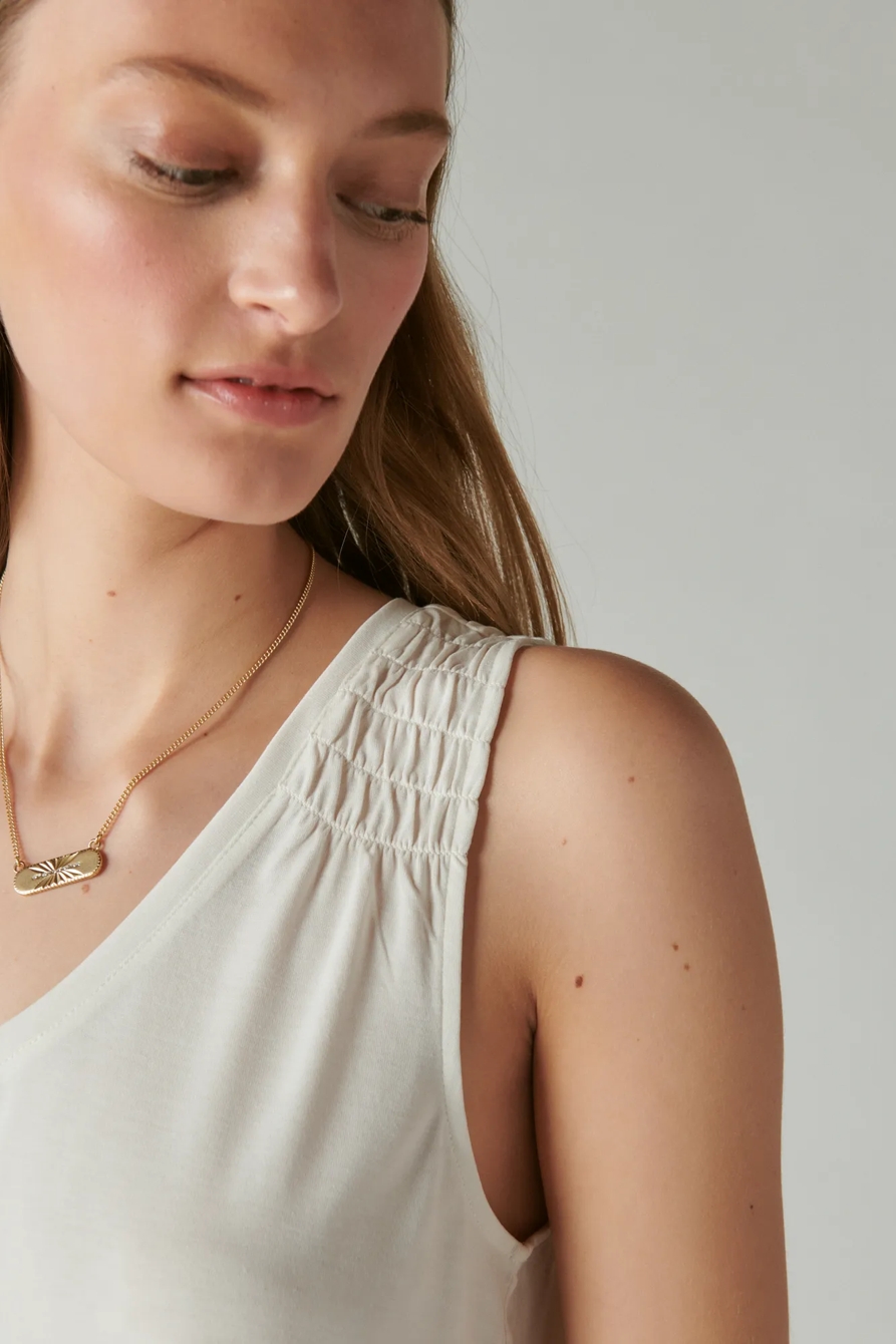 SANDWASH SMOCKED SHOULDER TANK, image 4