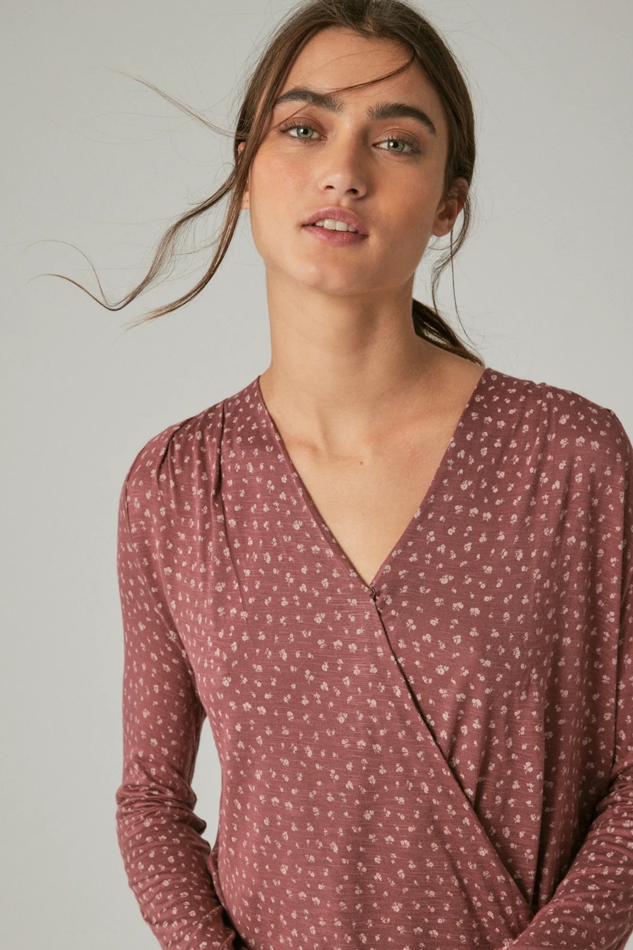 LONG SLEEVE WRAP TOP, image 3