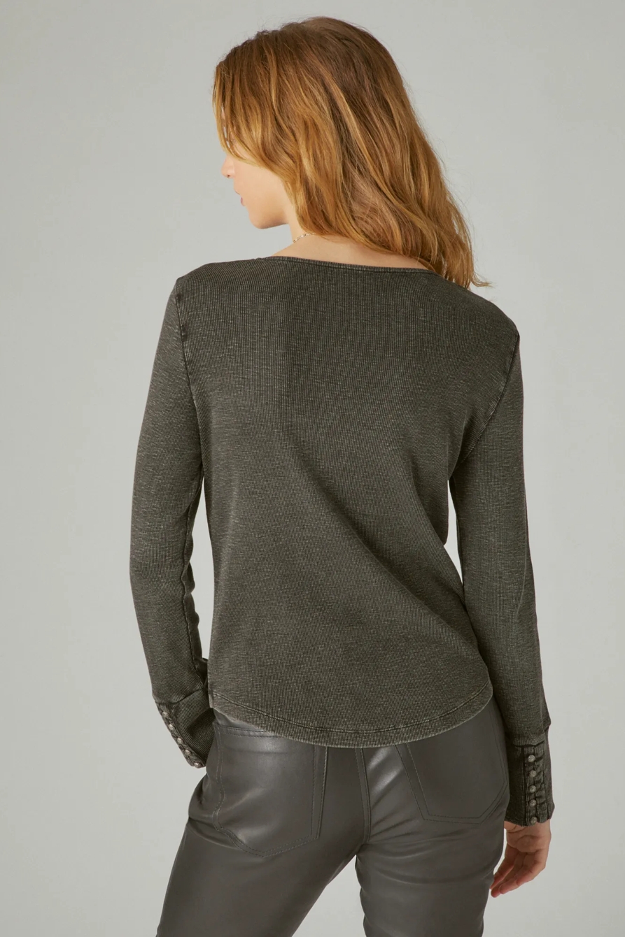 TRIM MIX LONG SLEEVE HENLEY, image 3