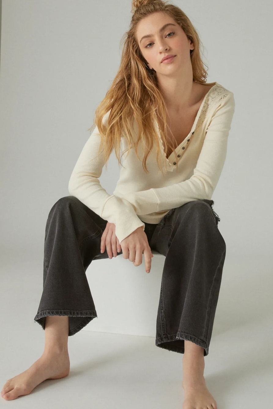 TRIM MIX LONG SLEEVE HENLEY, image 4
