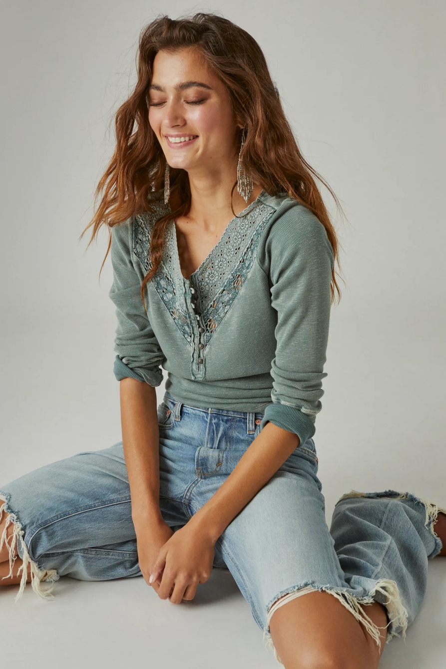 TRIM MIX LONG SLEEVE HENLEY, image 4